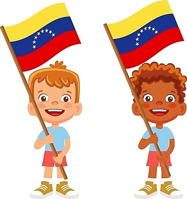 EPS 해외이미지 클립아트 손 배너 물결 어린이 일러스트 소년 깃발 심볼 깃대 베네수엘라 해외일러스트 남자 사람 신체부위 남아메리카 파일형식 벡터 이미지허브