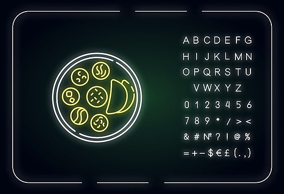 EPS 해외이미지 일러스트 사람없음 네온 인도음식 해외일러스트 음식 동양음식 파일형식 벡터 이미지허브