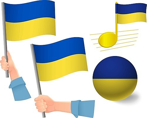 EPS 해외이미지 물결 음악 일러스트 노래 공 세트 깃발 심볼 사인 우크라이나 전국 해외일러스트 유럽 문화예술 파일형식 벡터 이미지허브