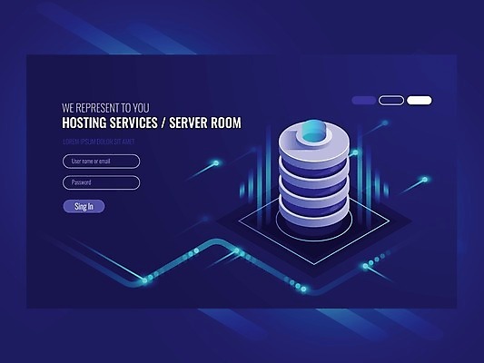 EPS 해외이미지 일러스트 비즈니스 정보기술 사람없음 파란색 디지털 자료 네트워크 서버 해외일러스트 컬러 기술 파일형식 벡터 이미지허브