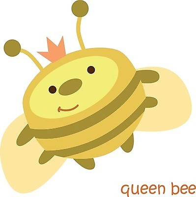 EPS 해외이미지 한마리 동물캐릭터 일러스트 사람없음 귀여움 여왕벌 해외일러스트 일러캐릭터 동물 캐릭터 1 컨셉 벌_곤충 파일형식 벡터 이미지허브