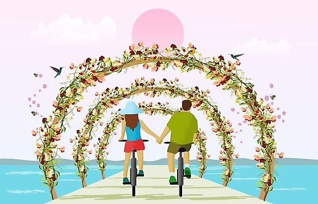 EPS 해외이미지 식물 커플 계절 공원 남자 꽃 행복 바다 분홍색 결혼 백그라운드 잎 꽃무늬 일러스트 자연 하늘 휴가 휴식 산 사랑 미술 사람 야외 목재 장식 파란색 컬러풀 환경 자전거 일몰 봄 벚꽃 나뭇가지 축하 녹색배경 해외일러스트 나무 공공시설 감정 컬러 컨셉 무늬 재료 관계 문화예술 이벤트 초록색 노을 바이크 생태계 파일형식 벡터 이미지허브