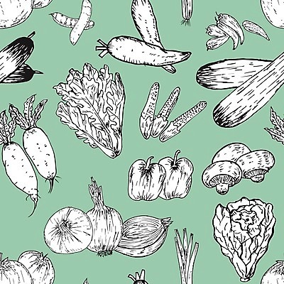 EPS 해외이미지 디자인 백그라운드 잎 패턴 채소 일러스트 고추 양파 피망 사람없음 버섯 당근 패턴백그라운드 흰색 무 대파 해외일러스트 식물 컬러 무늬 뿌리채소 파 파일형식 벡터 이미지허브