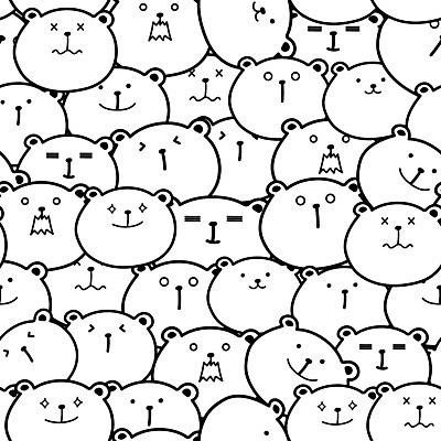 EPS 해외이미지 디자인 백그라운드 패턴 일러스트 곰 사람없음 귀여움 패턴백그라운드 흰색 해외일러스트 동물 컬러 컨셉 무늬 포유류 파일형식 벡터 이미지허브