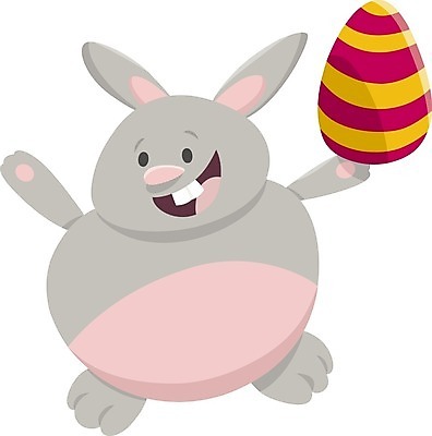 EPS 해외이미지 한마리 동물캐릭터 일러스트 들기 사람없음 토끼 부활절계란 해외일러스트 일러캐릭터 동물 캐릭터 1 포유류 모션 부활절 반려동물 계란 파일형식 벡터 이미지허브