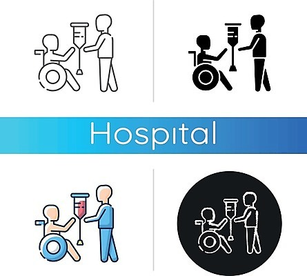 EPS 해외이미지 일러스트 사람모양 병원 서기 앉기 사람없음 세트 환자 의료진 원형 링거 휠체어 돌봄 해외일러스트 모양 도형 직업 의학 의료기기 모션 파일형식 벡터 이미지허브