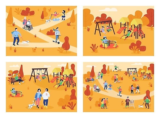 EPS 해외이미지 여자 노년 남자 어린이 벤치 여러마리 일러스트 단풍나무 서기 들기 앉기 손짓 소년 여러명 성인 책 세트 독서 걷기 손잡기 주황색 산책 산책로 그리기 강아지 미끄럼틀 놀이기구 놀이터 승차 셀프카메라 이젤 휠체어 그네 웅덩이 유모차 목줄 셀카봉 퀵보드 해외일러스트 나무 길 교통수단 컬러 다수 단풍 의자 모션 놀이 휴식 사람 반려동물 사진촬영 미술도구 아기용품 개 파일형식 벡터 반려용품 이미지허브