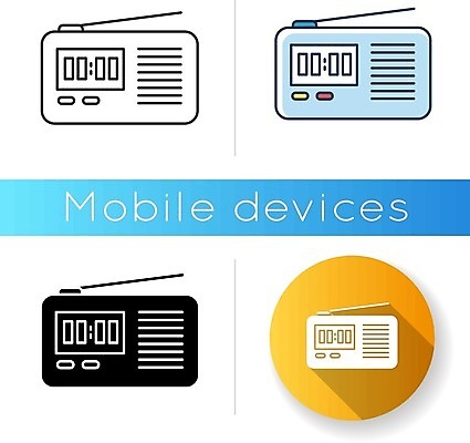 EPS 해외이미지 일러스트 사람없음 세트 원형 휴대용 라디오 해외일러스트 도형 전자제품 오브젝트 파일형식 벡터 이미지허브