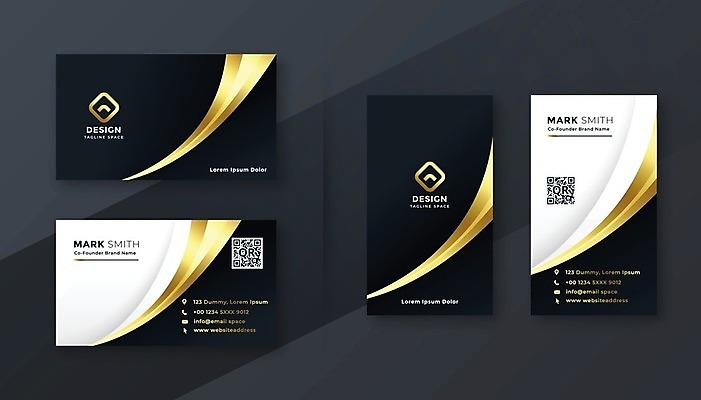 EPS 해외이미지 템플릿 비즈니스 명함 명함템플릿 사람없음 세트 검은색 금색 고급 QR코드 프리미엄 브랜딩 컬러 컨셉 파일형식 벡터 이미지허브