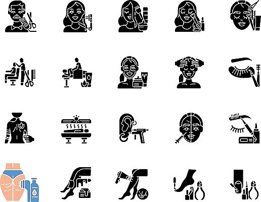 EPS 해외이미지 클립아트 디자인 실루엣 컨셉 일러스트 치료 세트 픽토그램 상점 검은색 웹 마사지 플랫 손톱관리 미용사 이발 수집 가득함 심볼 피부 심플 팩 주사약 순서 삭제 고립 고체 돌봄 바디페인팅 상형문자 스타일링 엘리먼트 피어싱 항목 활자 해외일러스트 직업 문자 컬러 인터넷 장신구 의학 모션 촬영기법 신체부위 약 화장품 네일아트 활자판 파일형식 벡터 이미지허브