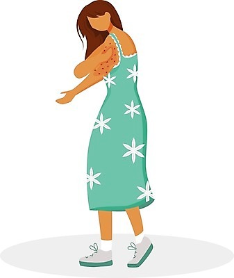 EPS 해외이미지 전신 여자 일러스트 한명 서기 성인 고통 질병 피부질환 습진 피부병 피부트러블 얼굴없음 성인여자한명만 긁기 해외일러스트 1 감정 의학 모션 사람 여자한명만 성인여자만 파일형식 벡터 이미지허브