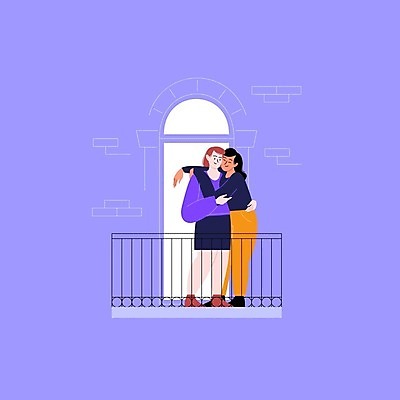 EPS 해외이미지 캐릭터 커플 여자 벽 백그라운드 일러스트 창문 가족 관계 아파트 주택 함께함 실내 사랑 사람 성인 세트 웹 추위 발코니 도시 보따리 고립 성소수자 해외일러스트 일러캐릭터 감정 컨셉 인터넷 내부 건물 파일형식 벡터 이미지허브