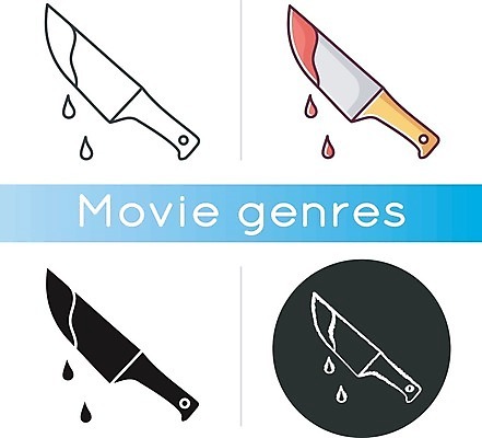 EPS 해외이미지 일러스트 사람없음 세트 원형 혈액 나이프 영화 공포영화 스릴 해외일러스트 도형 식기 문화예술 칼 파일형식 벡터 이미지허브