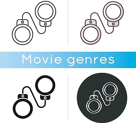 EPS 해외이미지 일러스트 사람없음 세트 원형 범죄 수갑 영화 수사 해외일러스트 도형 문화예술 파일형식 벡터 이미지허브