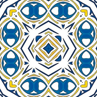 EPS 해외이미지 전통 디자인 패턴 오렌지 일러스트 벽지 추상 장식 파란색 노란색 흰색 포르투갈 타일 묘사 정사각형 모자이크 스페인어 아라베스크 엘리먼트 해외일러스트 도형 유럽 컬러 무늬 과일 파일형식 벡터 이미지허브