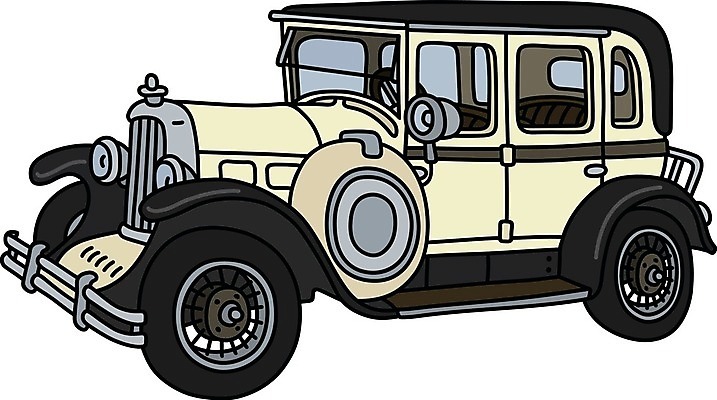 EPS 해외이미지 일러스트 자동차 사람없음 검은색 흰색 빈티지 클래식 복고 클래식카 리무진 해외일러스트 육상교통 컬러 컨셉 승용차 파일형식 벡터 이미지허브