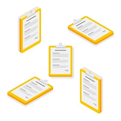 EPS 해외이미지 디자인 종이 컨셉 일러스트 비즈니스 추상 금융 사무실 디지털 쪽지 공책 시험 기록 업무 메시지 플랫 선택 오브젝트 체크표시 흔적 보고서 서식 문서 파일 클립 패드 고립 서류판 설문지 조언 체크리스트 목차 해외일러스트 교육 무늬 문구용품 경제 사무용품 작업 확인 파일형식 벡터 이미지허브