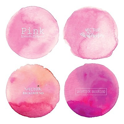 EPS 해외이미지 분홍색 일러스트 캘리그라피 수채화 타이포그라피 글자캘리그라피 사람없음 원형 파스텔톤 해외일러스트 도형 문자 컬러 파일형식 벡터 이미지허브