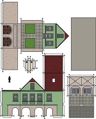 EPS 해외이미지 종이 일러스트 주택 사람모양 사람없음 연두색 설계도 해외일러스트 모양 건설업 건물 초록색 파일형식 벡터 이미지허브