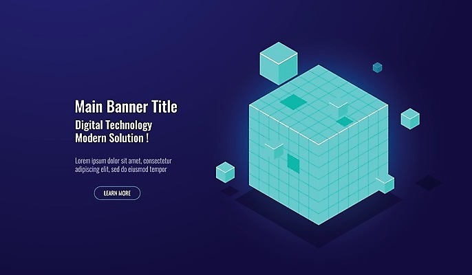 EPS 해외이미지 일러스트 비즈니스 정보기술 사람없음 파란색 디지털 자료 네트워크 큐브 해외일러스트 컬러 기술 파일형식 벡터 이미지허브