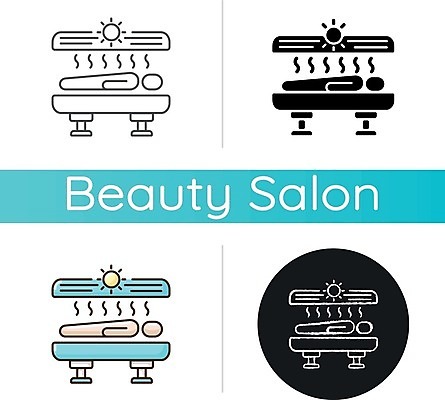 EPS 해외이미지 일러스트 사람모양 사람없음 세트 태양 뷰티 기계 원형 선탠 뷰티샵 태닝기계 해외일러스트 자연요소 모양 도형 상점 파일형식 벡터 이미지허브