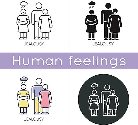 EPS 해외이미지 일러스트 사람모양 사람없음 세트 팔짱 원형 먹구름 질투 해외일러스트 모양 도형 감정 모션 파일형식 벡터 구름_자연 이미지허브