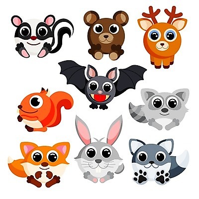 EPS 해외이미지 동물 캐릭터 디자인 행복 얼굴 야생동물 일러스트 곰 자연 사슴 동물원 미술 그래픽 세트 컬러풀 듣기 원형 플랫 눈동자 만화 수집 다람쥐 여우 박쥐 고립 해외일러스트 일러캐릭터 도형 감정 컬러 포유류 모션 문화예술 신체부위 눈_신체부위 설치류 생태계 파일형식 벡터 이미지허브
