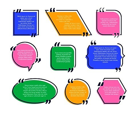 EPS 해외이미지 디자인 말풍선 일러스트 프레임 사람없음 그래픽 세트 컬러풀 심플 큰따옴표 해외일러스트 기호 컬러 파일형식 벡터 이미지허브