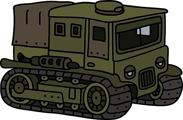 EPS 해외이미지 일러스트 초록색 수확 클래식 만화 복고 군용 전쟁 육군 대포 모터 추적 옛날 해외일러스트 무기 컬러 컨셉 농업 모션 군대 파일형식 벡터 이미지허브