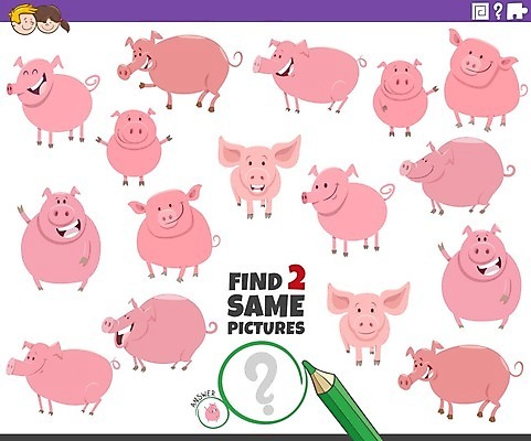 EPS 해외이미지 동물 캐릭터 디자인 교육 어린이 일러스트 그래픽 농장 가축 유치원 시험 게임 돼지 쌍 퍼즐 어플리케이션 만화 검색 준비 그림 문제집 발견 똑같은 해외일러스트 일러캐릭터 농업 포유류 놀이 사람 책 파일형식 벡터 이미지허브