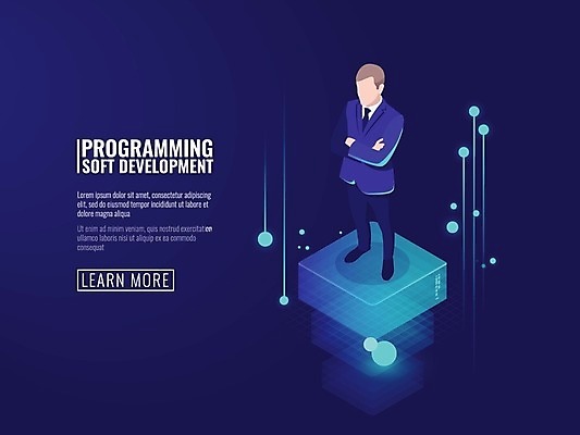 EPS 해외이미지 전신 남자 일러스트 비즈니스 정보기술 한명 서기 정장 성인 파란색 팔짱 디지털 비즈니스맨 네트워크 성인남자한명만 해외일러스트 1 옷 컬러 모션 기술 사람 직장인 남자한명만 성인남자만 파일형식 벡터 이미지허브