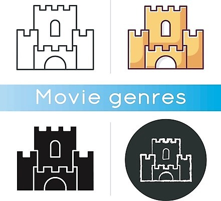 EPS 해외이미지 일러스트 사람없음 판타지 세트 원형 성 영화 해외일러스트 도형 건축물 상상 문화예술 파일형식 벡터 이미지허브