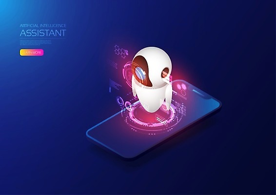 EPS 해외이미지 캐릭터 일러스트 사람없음 스마트폰 남색 로봇 해외일러스트 일러캐릭터 컬러 핸드폰 스마트기기 파일형식 벡터 이미지허브