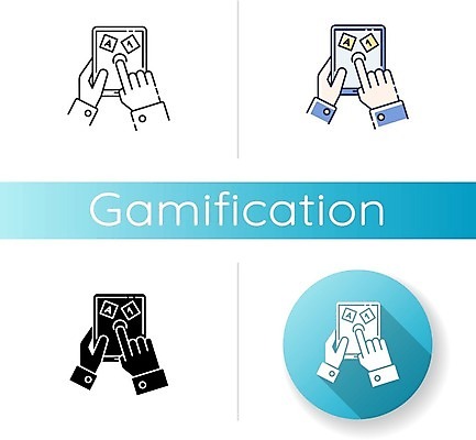 EPS 해외이미지 교육 일러스트 교재 사람없음 세트 태블릿 디지털 터치 게임 원형 교구 손모양 학습지 해외일러스트 모양 도형 놀이 전자제품 스마트기기 파일형식 벡터 손_신체부위 이미지허브