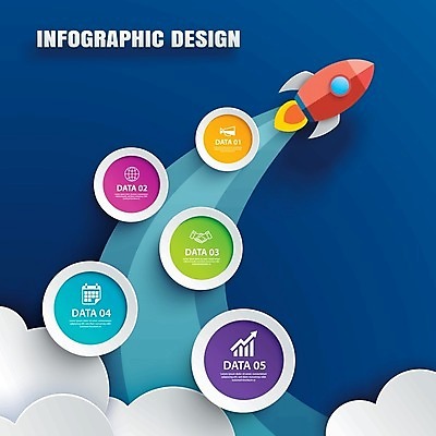 EPS 해외이미지 디자인 일러스트 비즈니스 사람없음 인포그래픽 로켓 정보 원형 타임라인 해외일러스트 도형 파일형식 벡터 이미지허브
