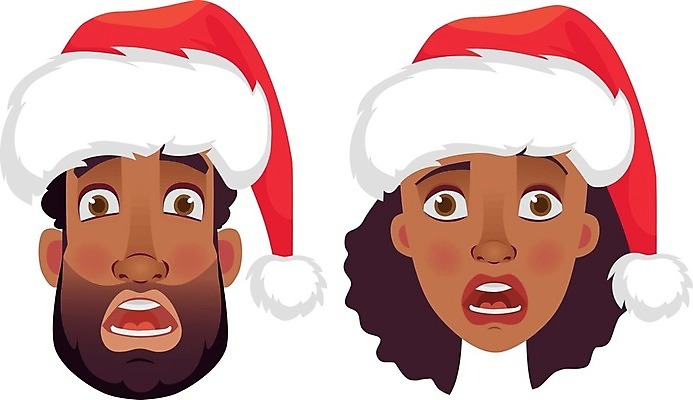 EPS 해외이미지 캐릭터 여자 남자 감정 얼굴 크리스마스 겨울 일러스트 휴가 사람 10대 산타클로스 머리 검은색 축하 플랫 만화 충격 고립 클라우스 표현성 해외일러스트 일러캐릭터 계절 기념일 컬러 컨셉 청소년 신체부위 파일형식 벡터 이미지허브