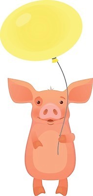 EPS 해외이미지 한마리 일러스트 사람없음 귀여움 잡기 돼지 돼지캐릭터 풍선 해외일러스트 1 동물캐릭터 컨셉 포유류 모션 파일형식 벡터 이미지허브