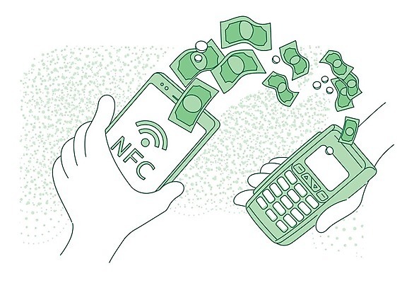 EPS 해외이미지 손 일러스트 무선통신 정보기술 들기 신체부위 초록색 스마트폰 스마트 라인아트 결제 단말기 편리함 계산서 해외일러스트 선 컬러 컨셉 통신 모션 기술 사람 핸드폰 스마트기기 파일형식 벡터 이미지허브