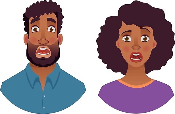 EPS 해외이미지 캐릭터 디자인 여자 남자 감정 얼굴 일러스트 사람 10대 머리 검은색 놀람 긴급 무서움 만화 호기심 충격 고립 반응 아바타 표현성 해외일러스트 일러캐릭터 컬러 컨셉 청소년 표정 신체부위 파일형식 벡터 이미지허브