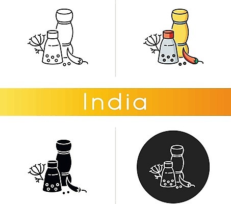 EPS 해외이미지 일러스트 고추 사람없음 세트 원형 향신료 인도음식 후추 해외일러스트 도형 음식 채소 동양음식 향미료 파일형식 벡터 이미지허브