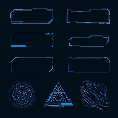 EPS 해외이미지 일러스트 프레임 사람없음 디지털 사이버 UI 인터페이스 SF 해외일러스트 파일형식 벡터 이미지허브