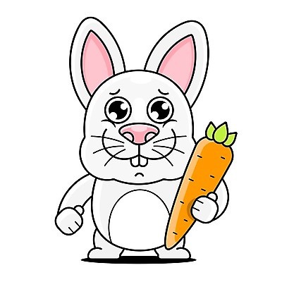 EPS 해외이미지 동물캐릭터 일러스트 들기 사람없음 당근 토끼 해외일러스트 일러캐릭터 동물 캐릭터 포유류 모션 뿌리채소 반려동물 파일형식 벡터 이미지허브