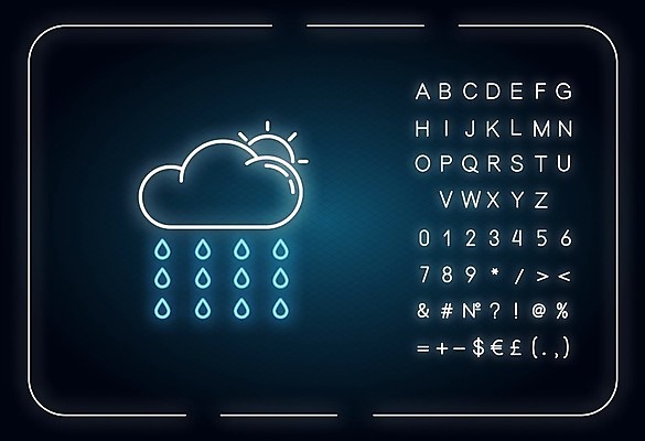 EPS 해외이미지 일러스트 사람없음 태양 네온 장마 해외일러스트 자연요소 비_날씨 파일형식 벡터 이미지허브