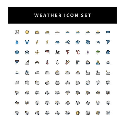 EPS 해외이미지 디자인 계절 별 선 바다 겨울 일러스트 우산 자연 하늘 바람 날씨 물 세트 태양 달 뜨거움 눈송이 떨어짐 온도계 야간 번개 예측 수집 가득함 심볼 오브젝트 사인 윤곽 폭풍 온도 흐림 고립 뇌우 해외일러스트 자연요소 컨셉 눈_날씨 생태계 파일형식 벡터 이미지허브