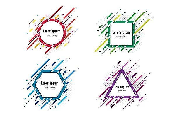 EPS 해외이미지 일러스트 사람없음 세트 라벨 사각형 인포그래픽 원형 삼각형 육각형 해외일러스트 도형 프레임 파일형식 벡터 이미지허브