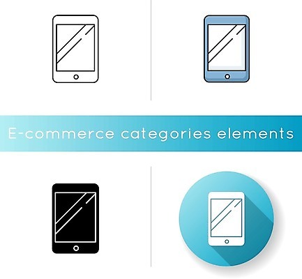 EPS 해외이미지 일러스트 사람없음 세트 태블릿 원형 온라인쇼핑 모바일쇼핑 해외일러스트 도형 전자제품 스마트기기 쇼핑 온라인 파일형식 벡터 이미지허브