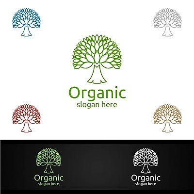 EPS 해외이미지 나무 디자인 잎 사람없음 심볼 에코 유기농 바이오 브랜딩 해외일러스트 식물 웰빙 환경 파일형식 벡터 이미지허브