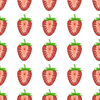 EPS 해외이미지 패턴 일러스트 딸기 디저트 사람없음 빨간색 해외일러스트 음식 컬러 무늬 과일 파일형식 벡터 이미지허브