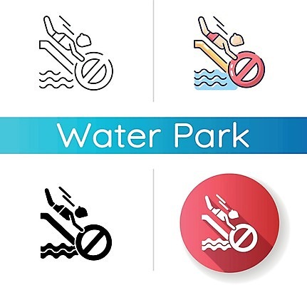 EPS 해외이미지 일러스트 사람모양 사람없음 세트 금지 원형 위험 다이빙 튜브 워터슬라이드 워터파크 해외일러스트 모양 도형 컨셉 수영장 수영 수중스포츠 파일형식 벡터 이미지허브