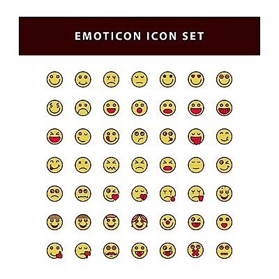 EPS 해외이미지 캐릭터 감정 선 일러스트 표정 사람없음 세트 선글라스 노란색 원형 낙서 이모티콘 해외일러스트 일러캐릭터 도형 안경 컬러 파일형식 벡터 이미지허브